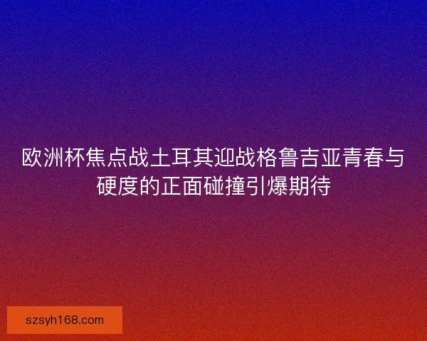 欧洲杯焦点战土耳其迎战格鲁吉亚青春与硬度的正面碰撞引爆期待