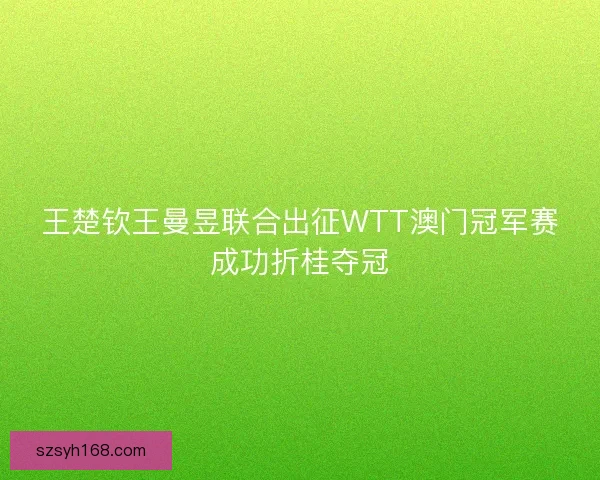 王楚钦王曼昱联合出征WTT澳门冠军赛成功折桂夺冠