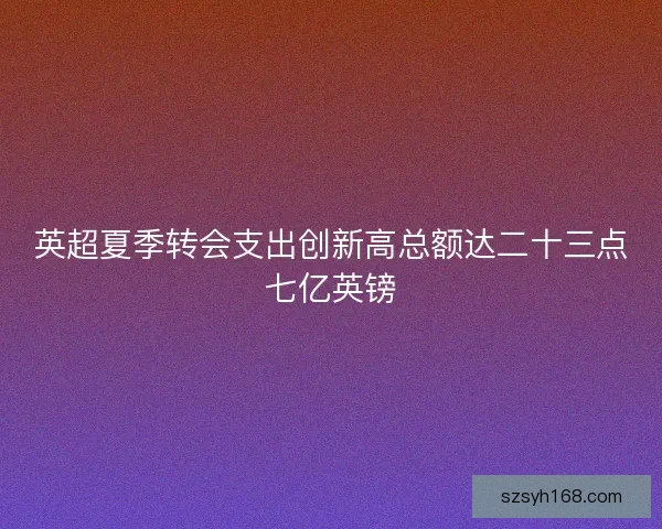 英超夏季转会支出创新高总额达二十三点七亿英镑